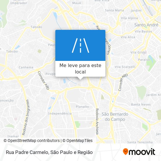 Rua Padre Carmelo mapa