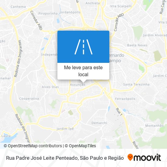 Rua Padre José Leite Penteado mapa