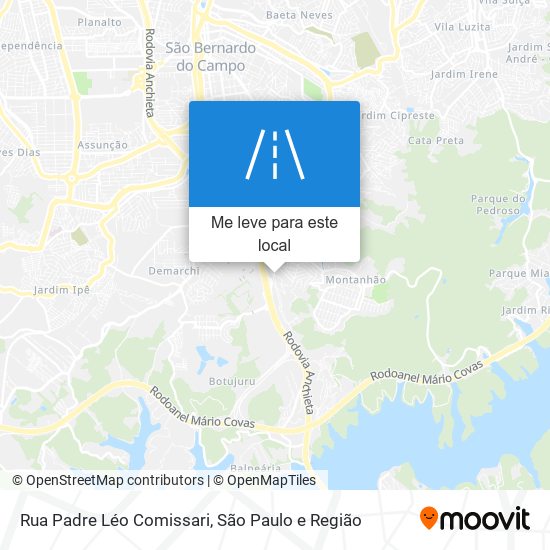 Rua Padre Léo Comissari mapa