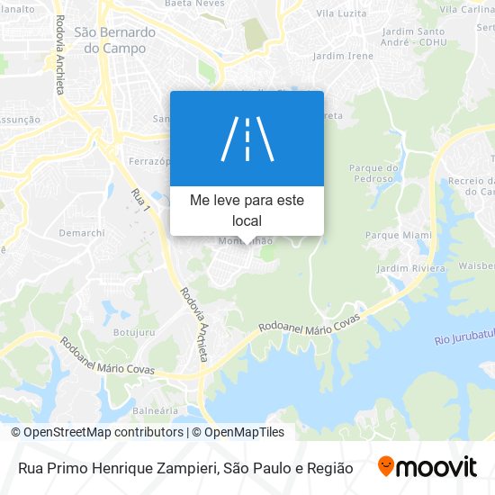 Rua Primo Henrique Zampieri mapa