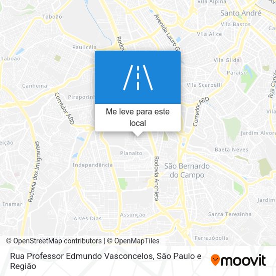 Rua Professor Edmundo Vasconcelos mapa
