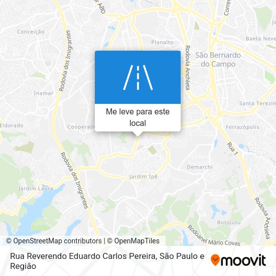 Rua Reverendo Eduardo Carlos Pereira mapa