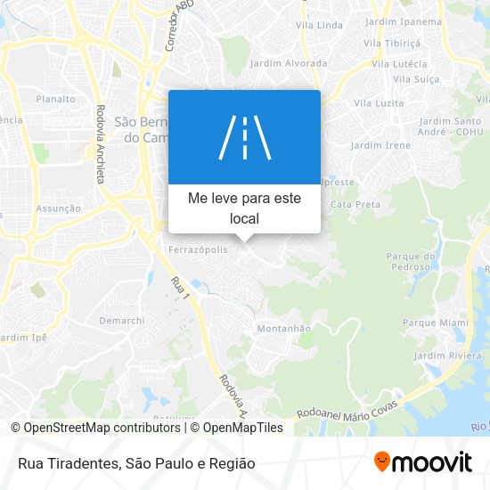 Rua Tiradentes mapa