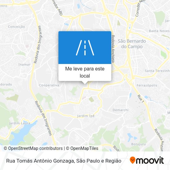 Rua Tomás Antônio Gonzaga mapa
