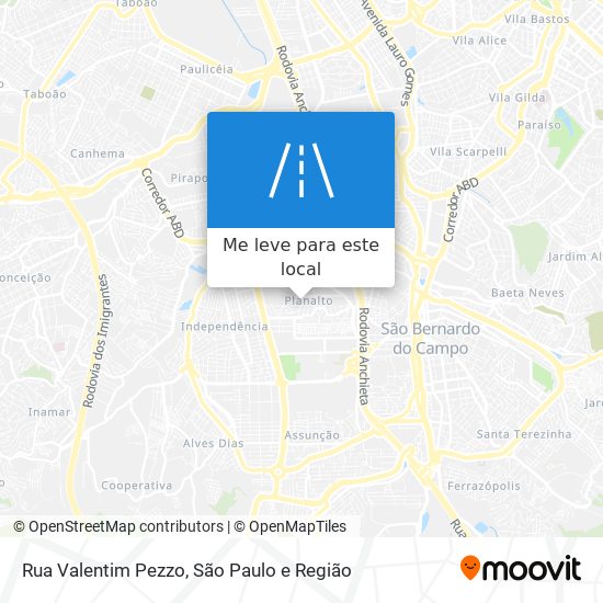 Rua Valentim Pezzo mapa