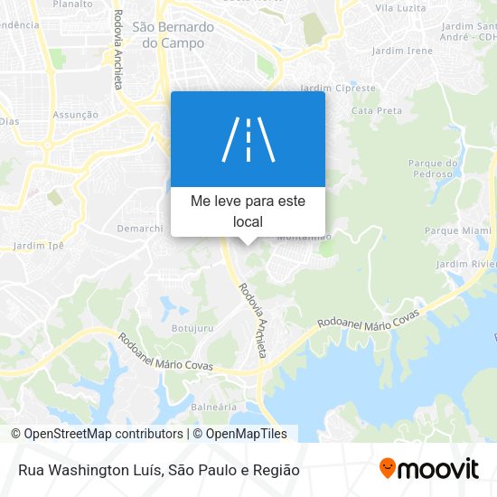 Rua Washington Luís mapa