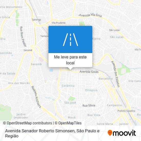 Avenida Senador Roberto Simonsen mapa
