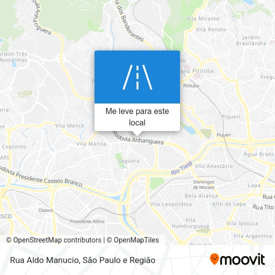 Rua Aldo Manucio mapa