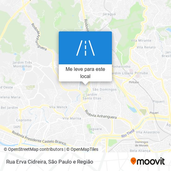 Rua Erva Cidreira mapa