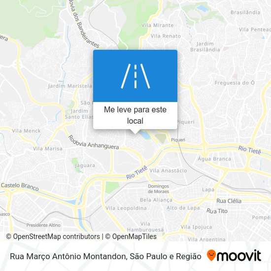 Rua Março Antônio Montandon mapa