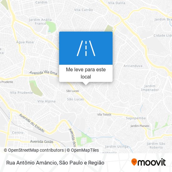 Rua Antônio Amâncio mapa