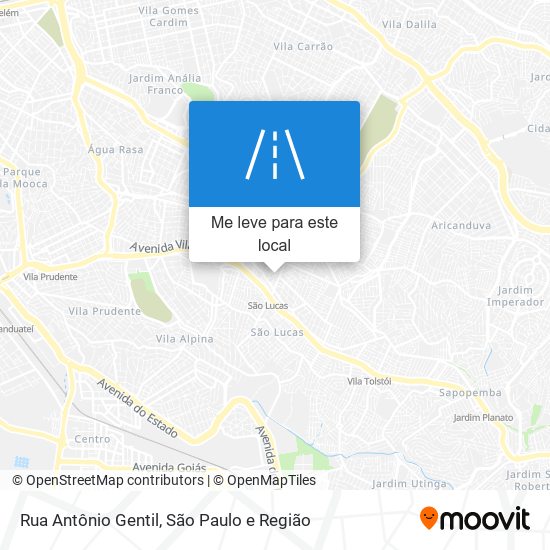 Rua Antônio Gentil mapa