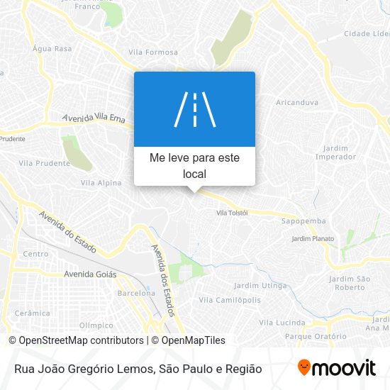 Rua João Gregório Lemos mapa