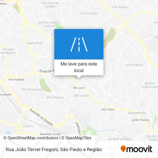 Rua João Tervel Fregoni mapa