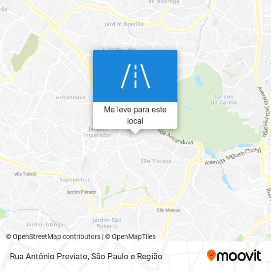 Rua Antônio Previato mapa