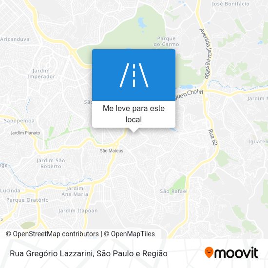 Rua Gregório Lazzarini mapa