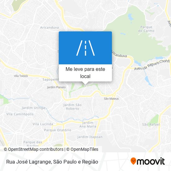 Rua José Lagrange mapa