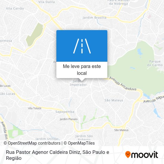 Rua Pastor Agenor Caldeira Diniz mapa