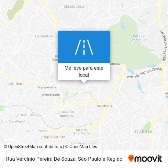 Rua Vercínio Pereira De Souza mapa