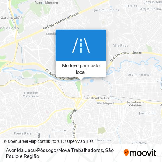 Avenida Jacu-Pêssego / Nova Trabalhadores mapa