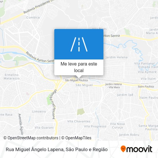 Rua Miguel Ângelo Lapena mapa