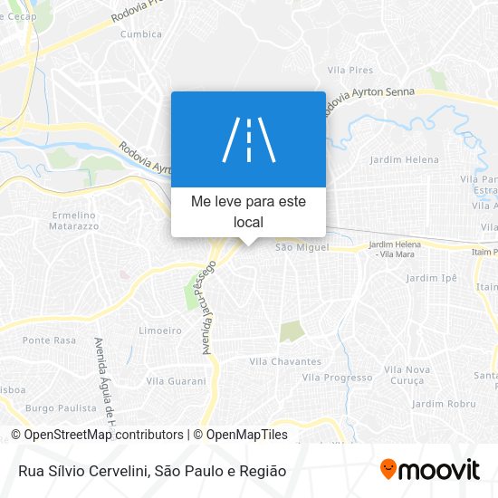 Rua Sílvio Cervelini mapa