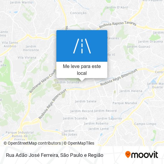 Rua Adão José Ferreira mapa