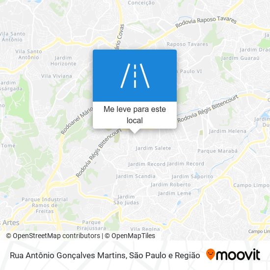 Rua Antônio Gonçalves Martins mapa