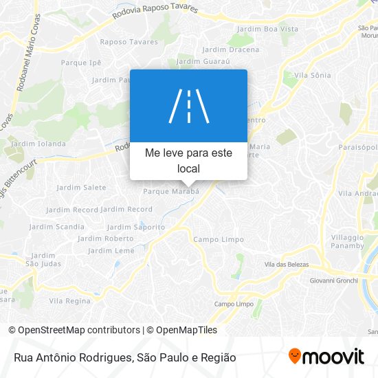 Rua Antônio Rodrigues mapa