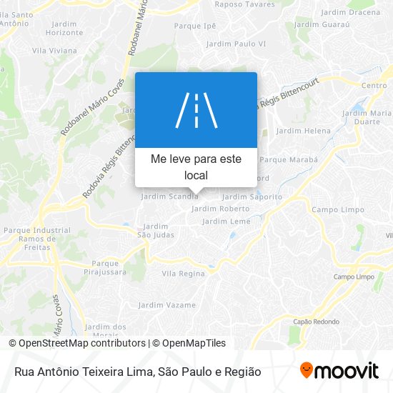 Rua Antônio Teixeira Lima mapa