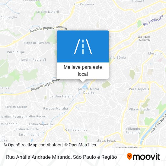 Rua Anália Andrade Miranda mapa