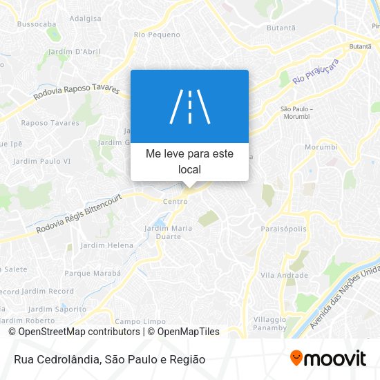 Rua Cedrolândia mapa