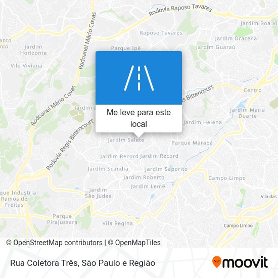 Rua Coletora Três mapa