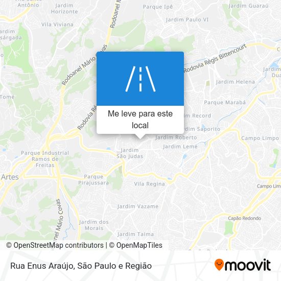 Rua Enus Araújo mapa