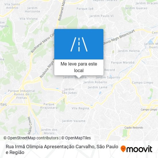 Rua Irmã Olímpia Apresentação Carvalho mapa