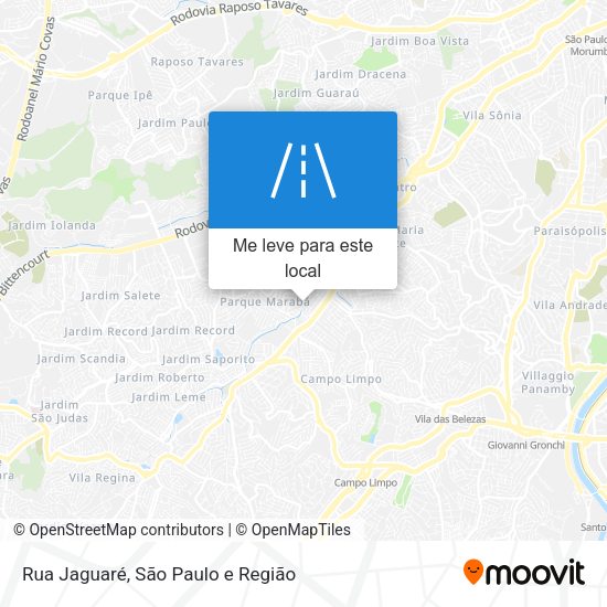 Rua Jaguaré mapa