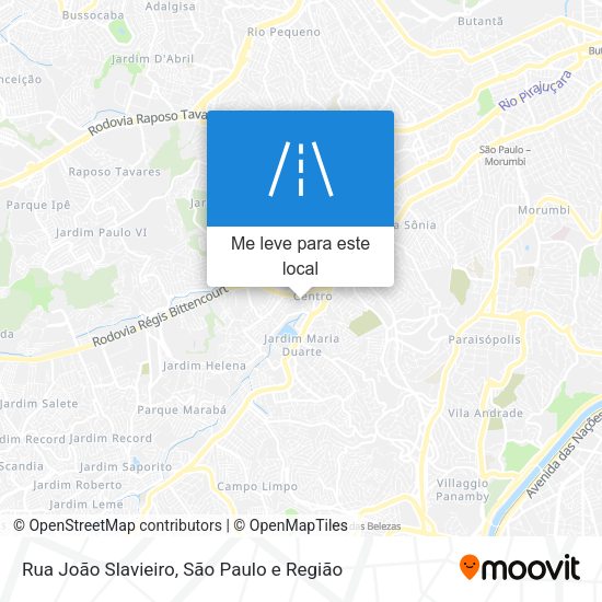 Rua João Slavieiro mapa