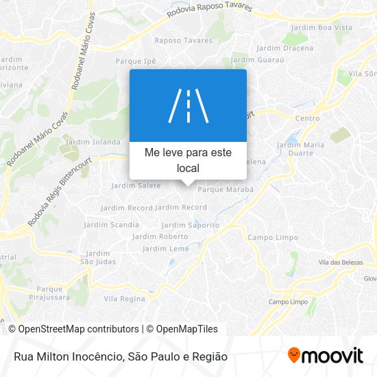 Rua Milton Inocêncio mapa