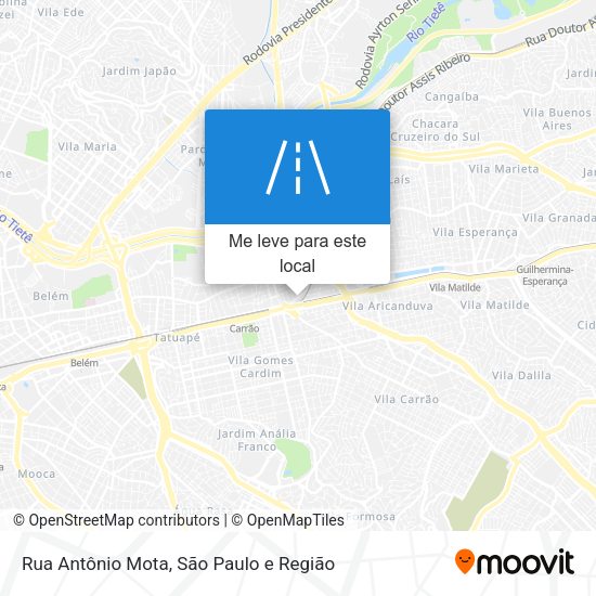 Rua Antônio Mota mapa