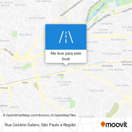 Rua Cesário Galero mapa