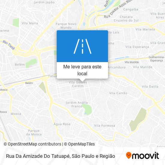 Rua Da Amizade Do Tatuapé mapa