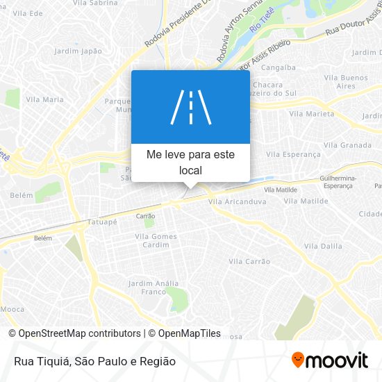 Rua Tiquiá mapa