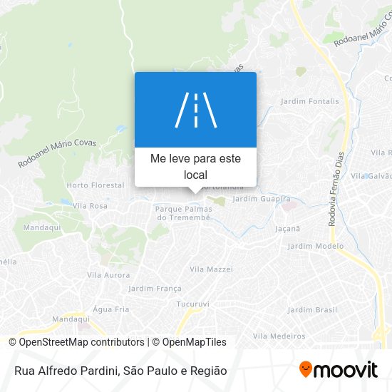 Rua Alfredo Pardini mapa