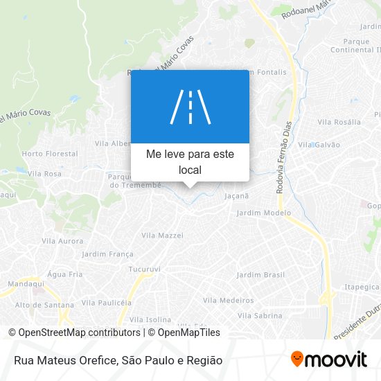 Rua Mateus Orefice mapa