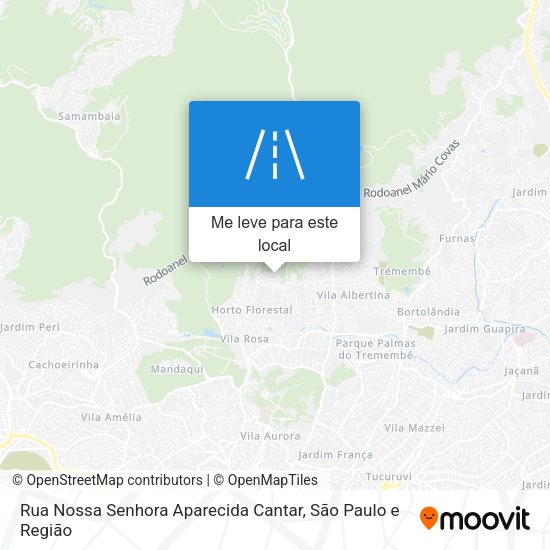Rua Nossa Senhora Aparecida Cantar mapa