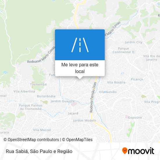 Rua Sabiá mapa