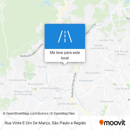 Rua Vinte E Um De Março mapa