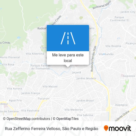 Rua Zefferino Ferreira Velloso mapa