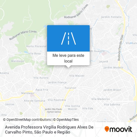 Avenida Professora Virgília Rodrigues Alves De Carvalho Pinto mapa