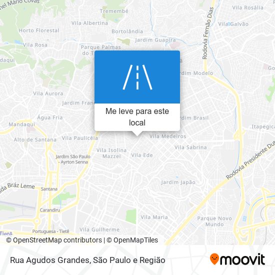 Rua Agudos Grandes mapa